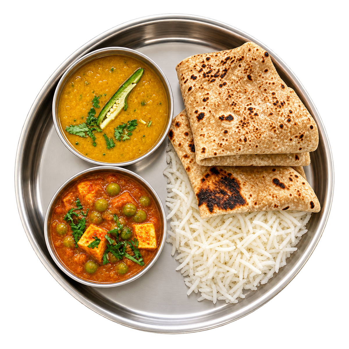 Paneer Muttar Thali