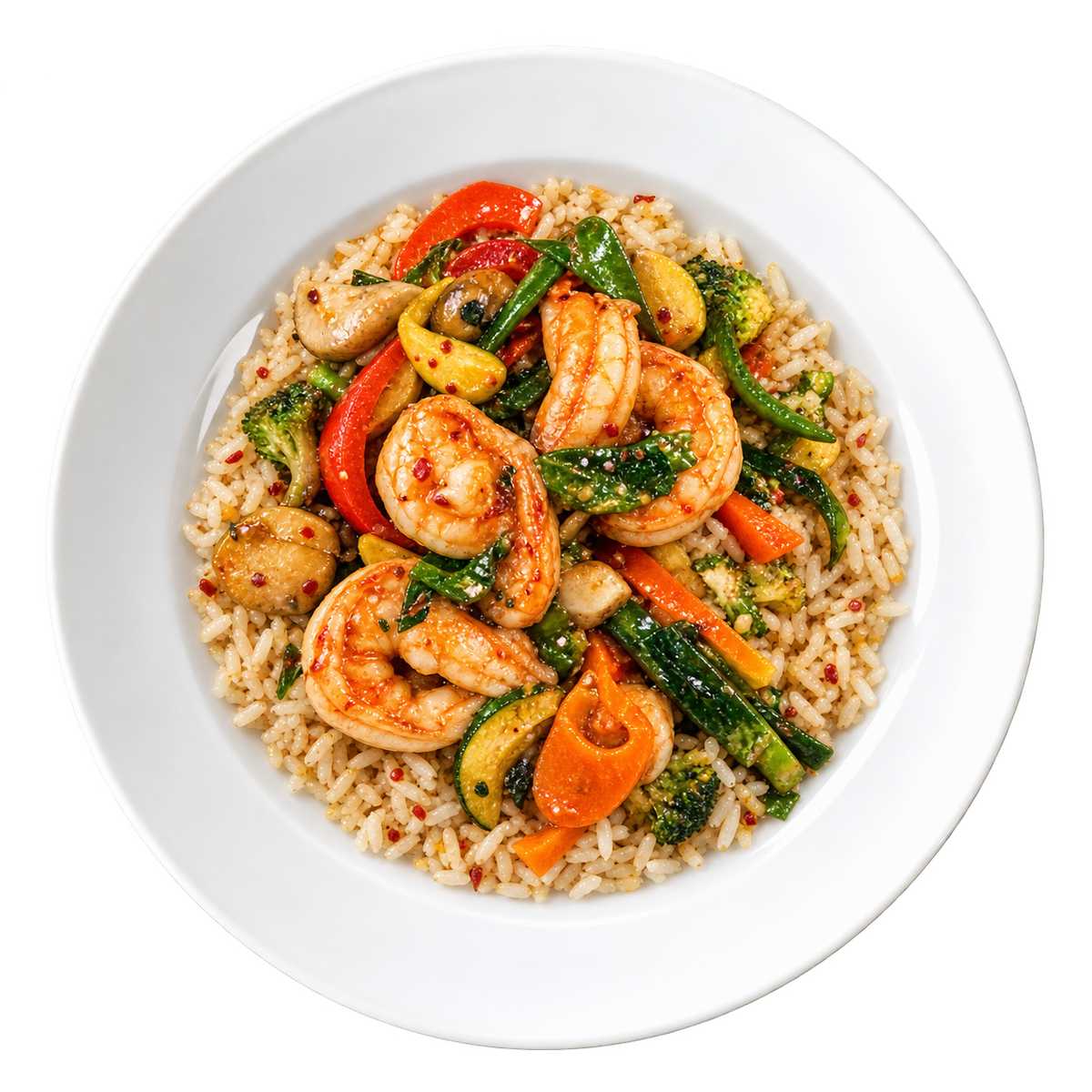 Honey Sriracha Ginger Shrimp Bowl